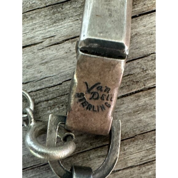 Vintage Van Dell Sterling Silver And Faux Turquoise Bracelet 9.48g - Picture 6 of 6